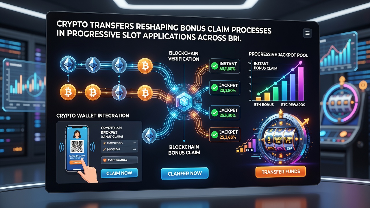 Progressive slot game screen showing bonus meter increasing after a confirmed cryptocurrency deposit
