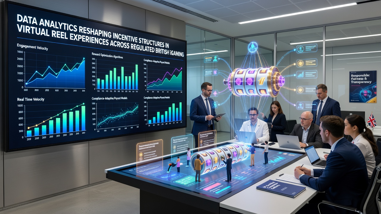 Analytics team reviewing segmented player data and reward performance metrics for UK slot platforms