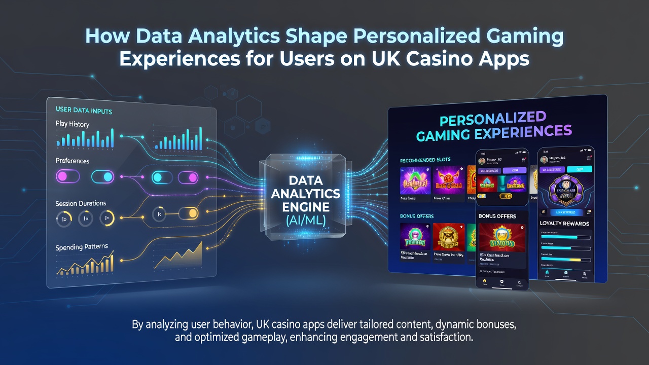 Mobile screen showing personalized game recommendations and analytics-driven bonus offers on a UK casino application